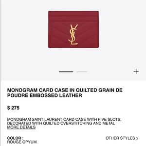YSL monogram card case wallet